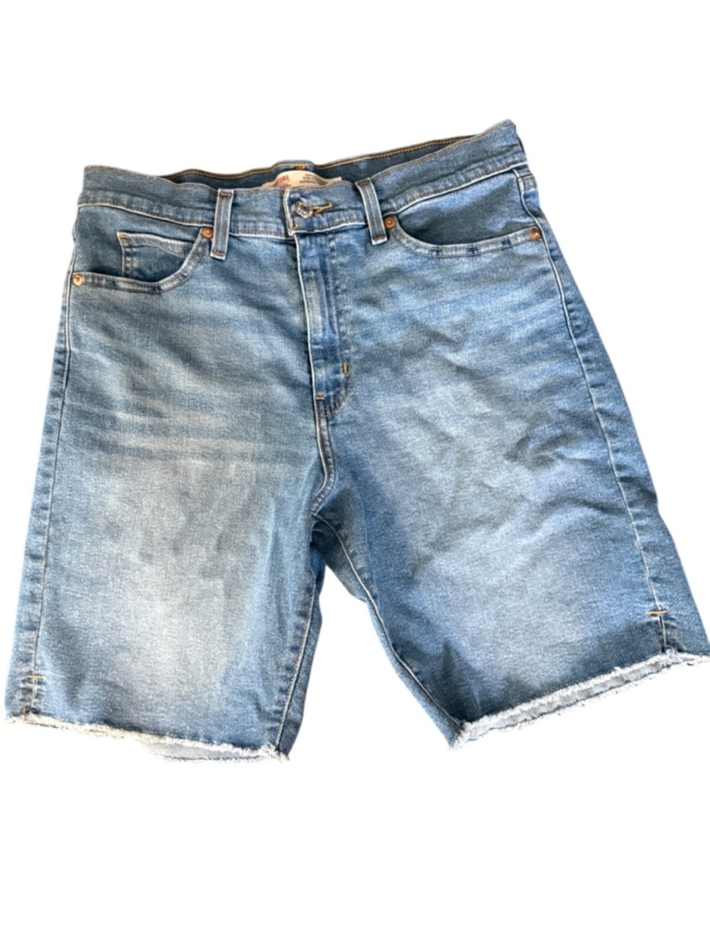 Levi’s Signature Denim Cutoff Shorts - Light Blue, longer length, size 8